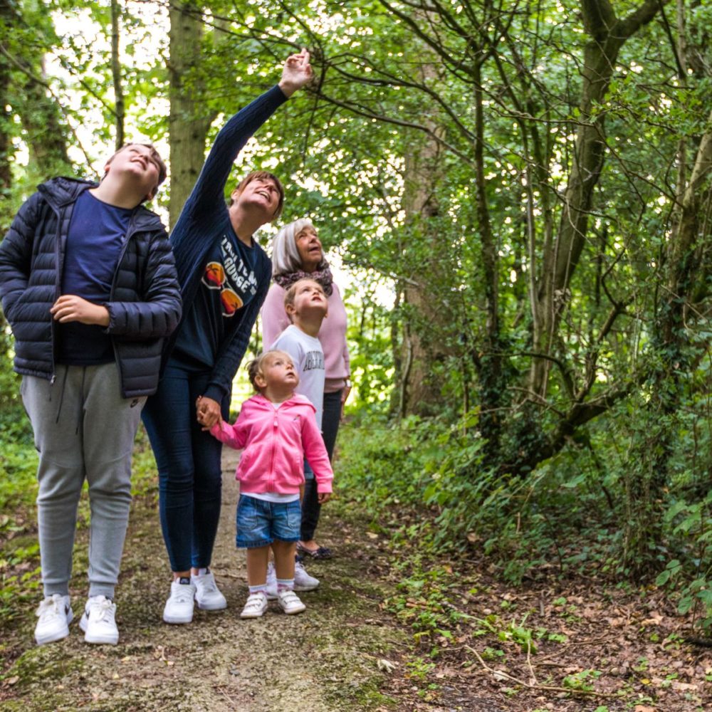 Family enjoying a walk near Lytham St. Annes caravan sites