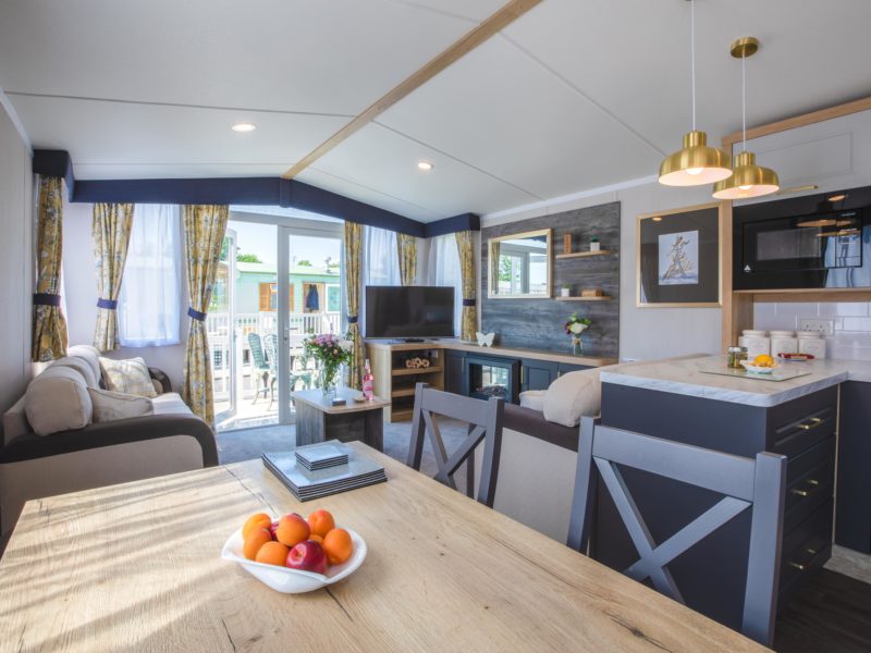 Dining room of caravan park home