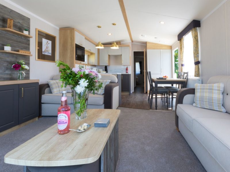 Living room of caravan park home