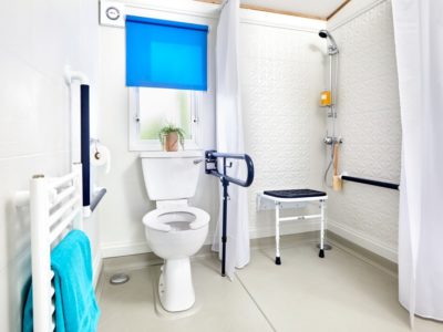 Accessible caravan holiday home toilet