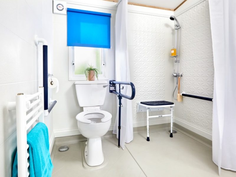 Accessible caravan holiday home toilet