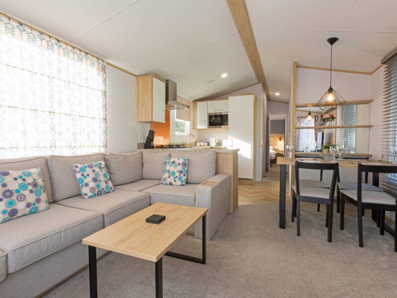 view of living space in caravan holiday home