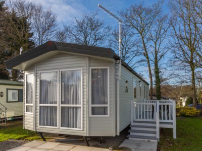 outside of 2 bedroom caravan home