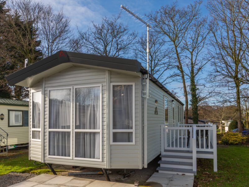 outside of 2 bedroom caravan home