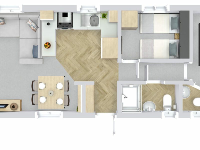 2 bedroom static caravan floorplan